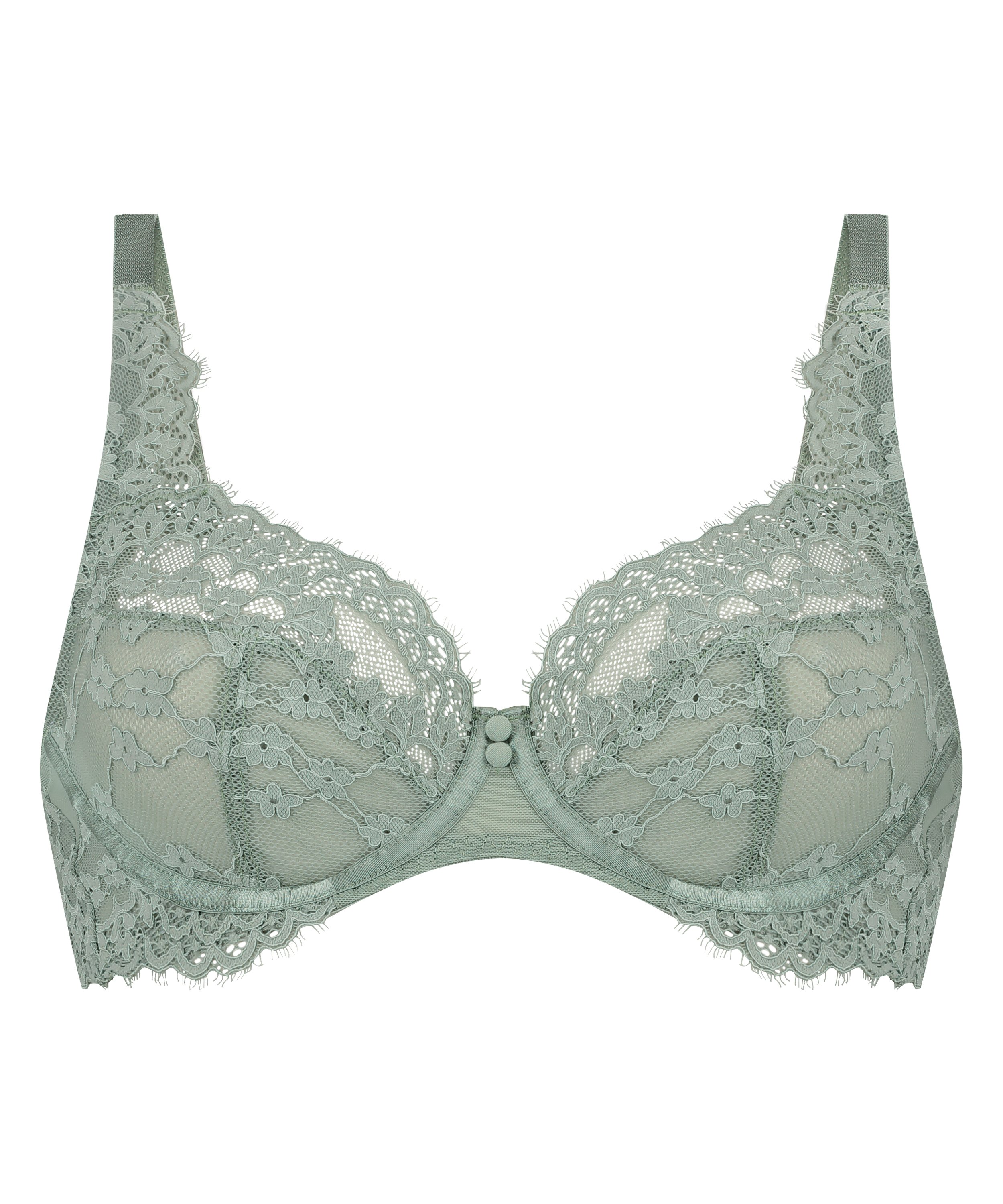 Daisy Non-Padded Underwired Bra, Green, main