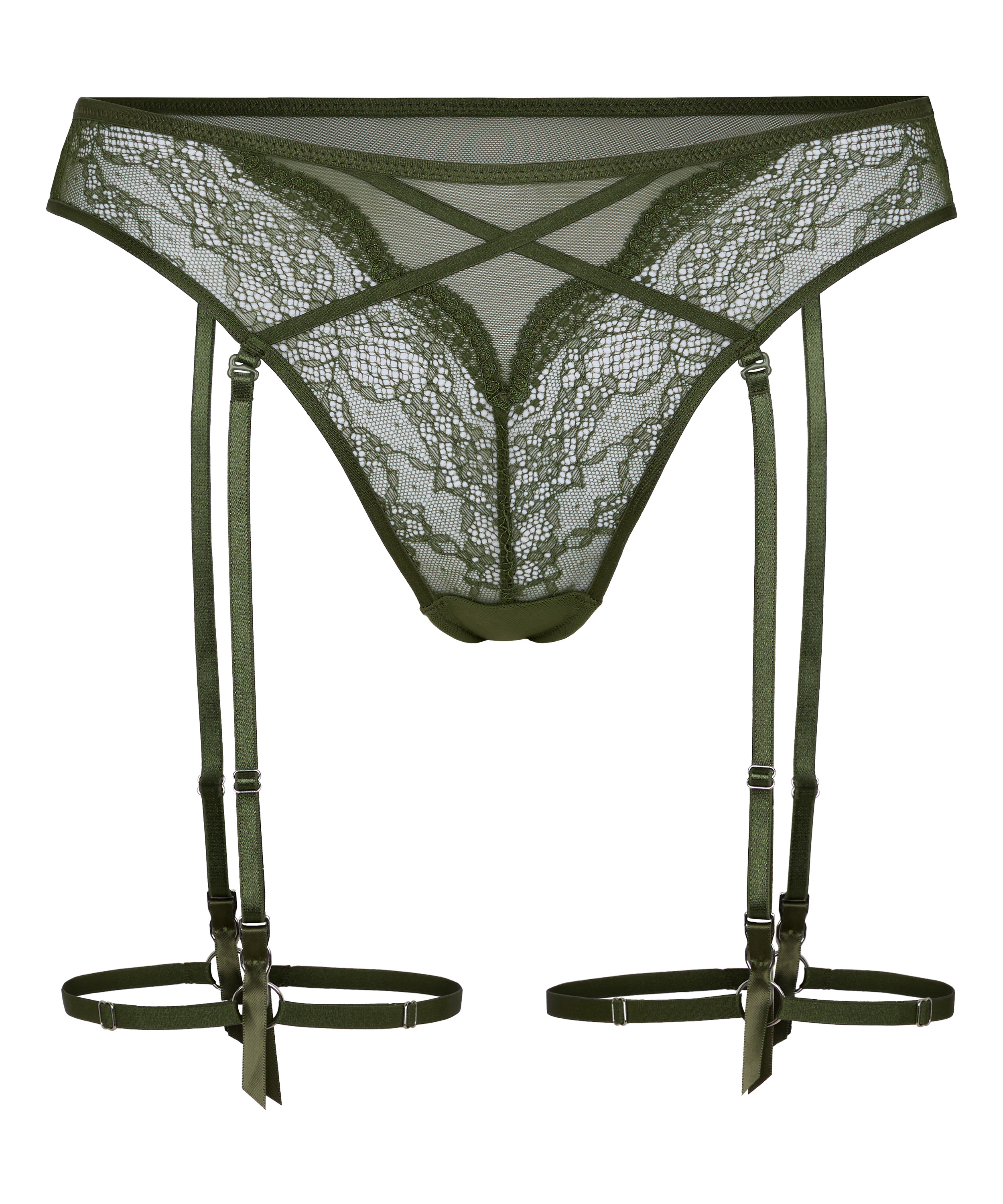 Isabelle High-Waisted Highleg Thong, Green, main