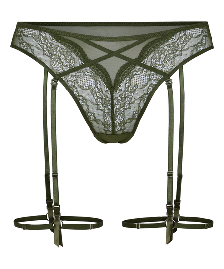 Isabelle High-Waisted Highleg Thong, Green