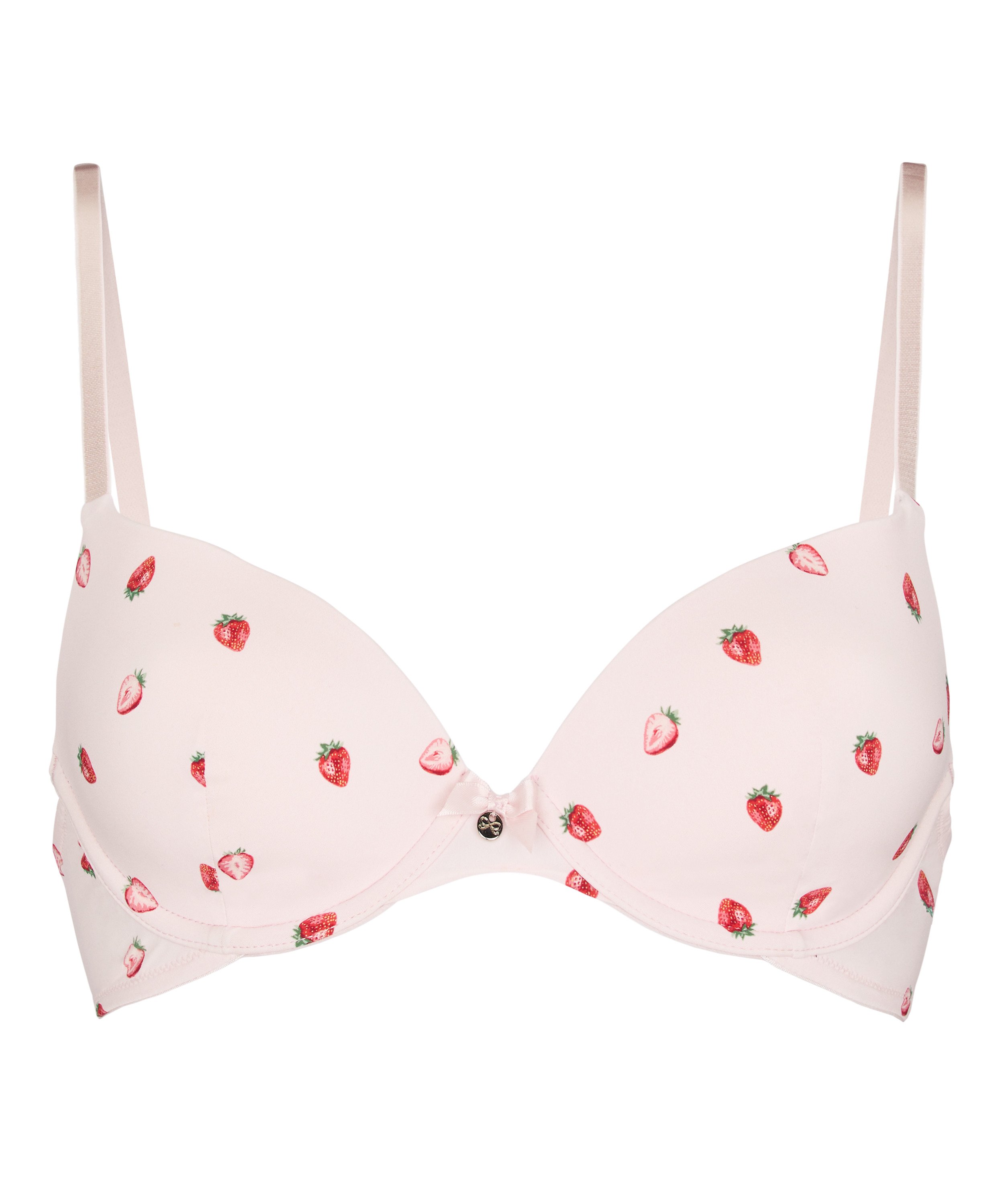 Plunge Padded Underwired Bra, Pink, main