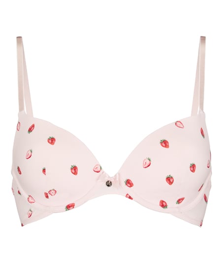 Plunge Padded Underwired Bra, Pink