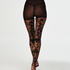 Paisley 20 denier tights, Black