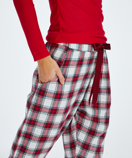 Petite Twill Check Pyjama pants, Red