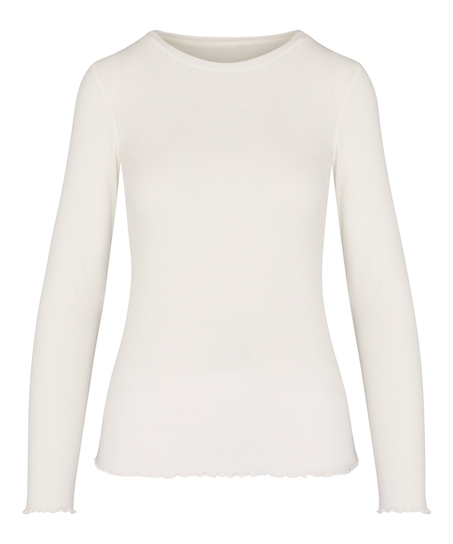Long-Sleeved Pyjama Top, White