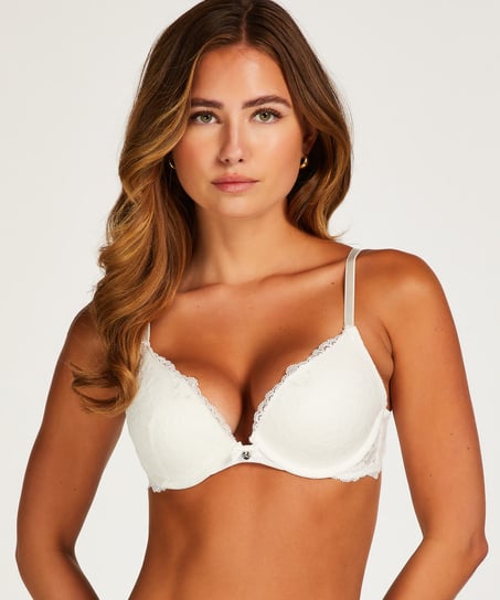 Marine Padded Push-Up Underwired Bra, White