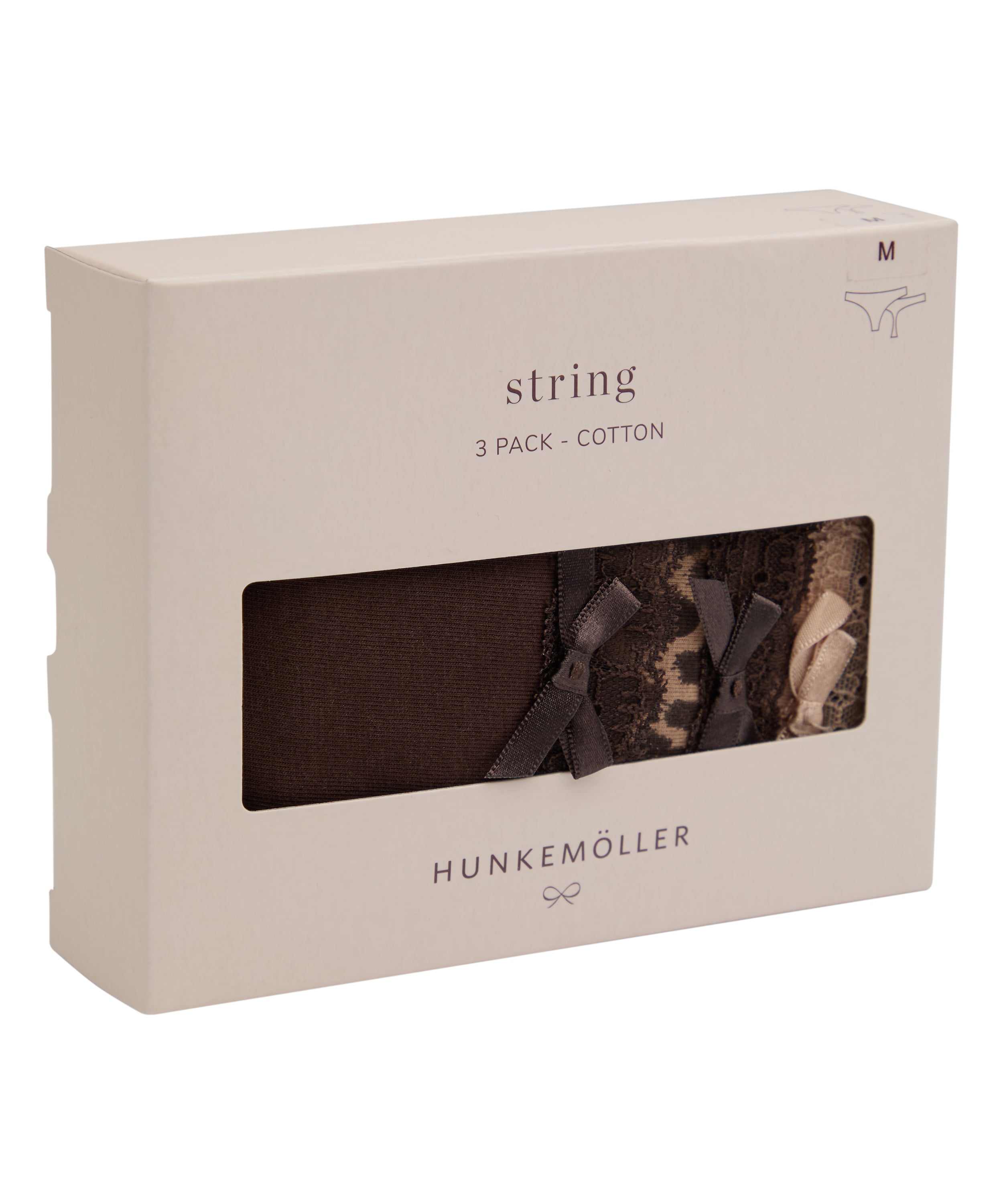 Multipack Cotton Thong, Brown, main