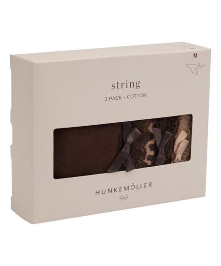 Multipack Cotton Thong, Brown