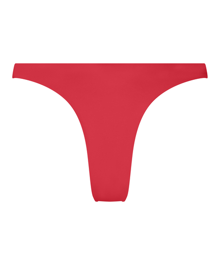 Luxe High-Leg Bikini Bottoms, Red