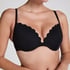 Scallop push-up underwired bikini top Cup A - E, Black