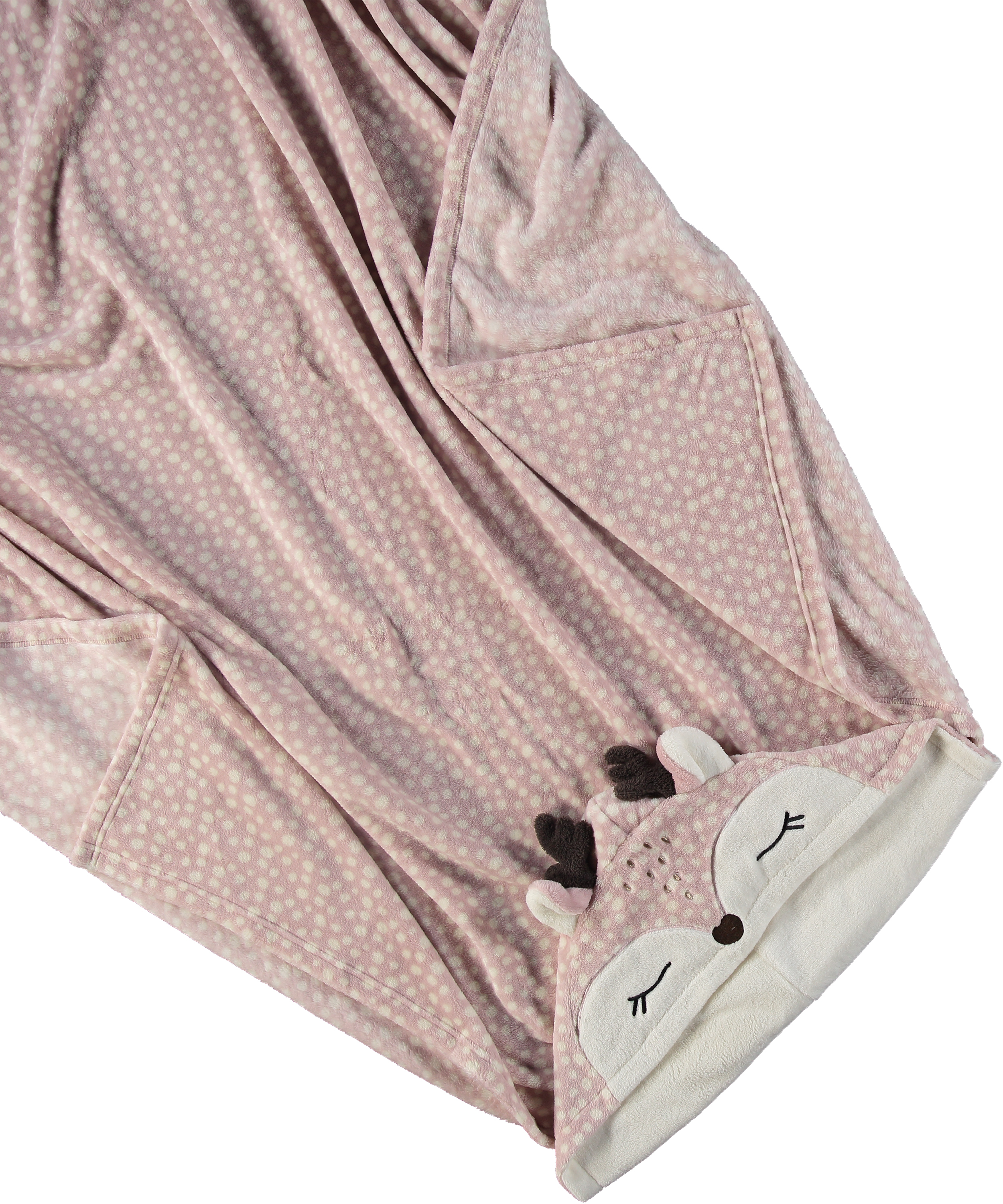 Reindeer cuddly blanket, Pink, main