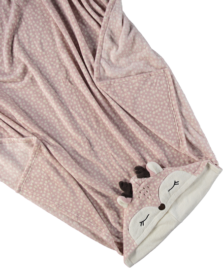 Reindeer cuddly blanket, Pink