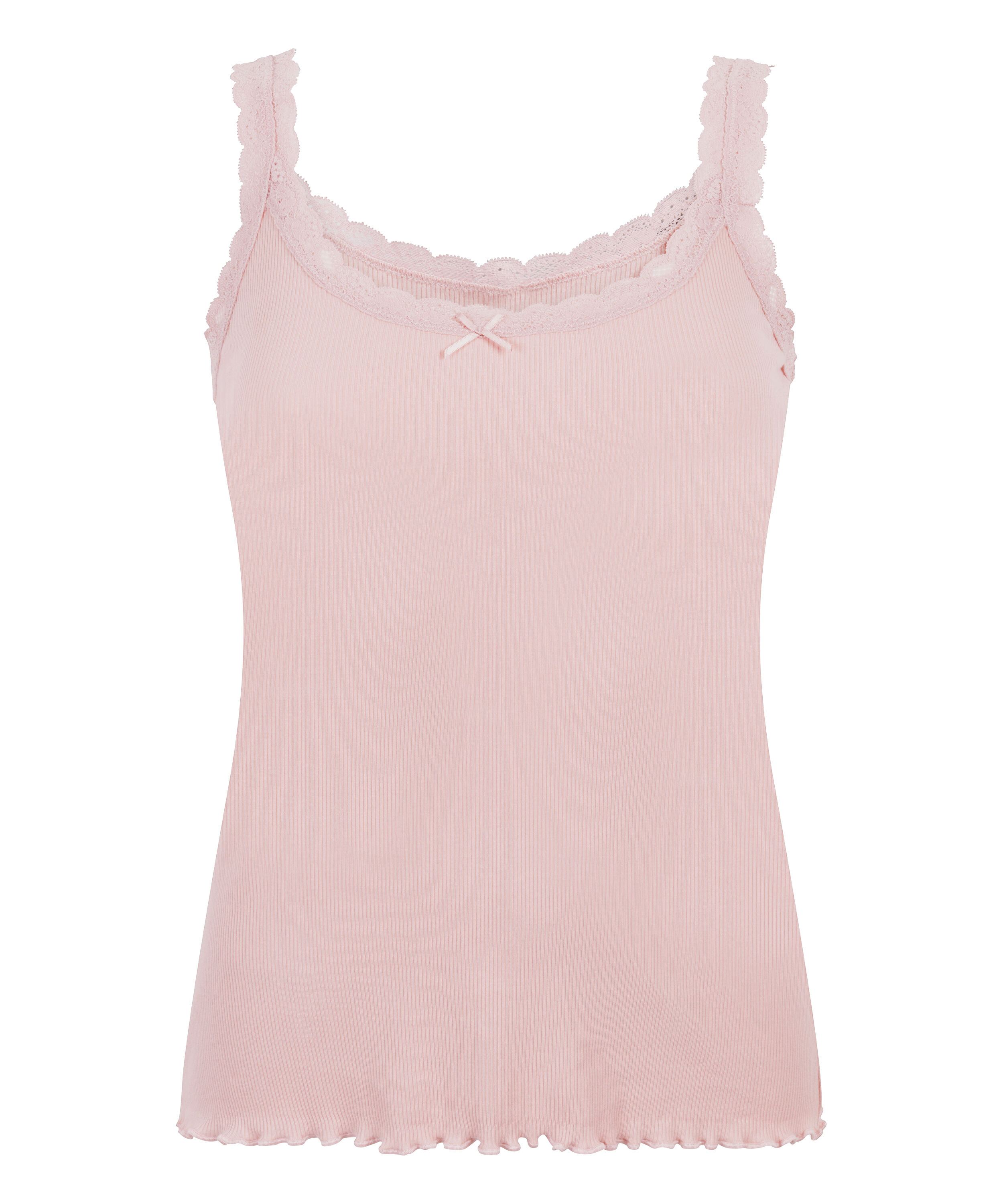 Cami Rib Lace, Pink
