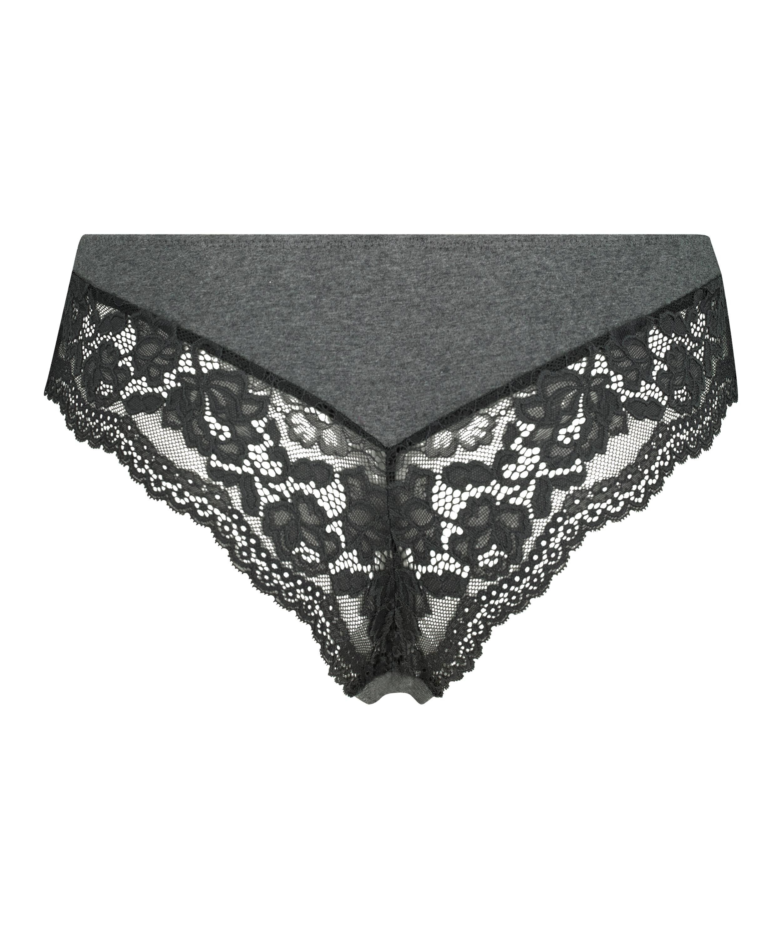 Koton Mutandine Brasiliane In Cotone Con Stampa Slogan – Grigio Melange – Taglia XS – Biancheria Intima Donna