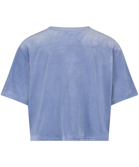 Top Velours Pocket, Blue