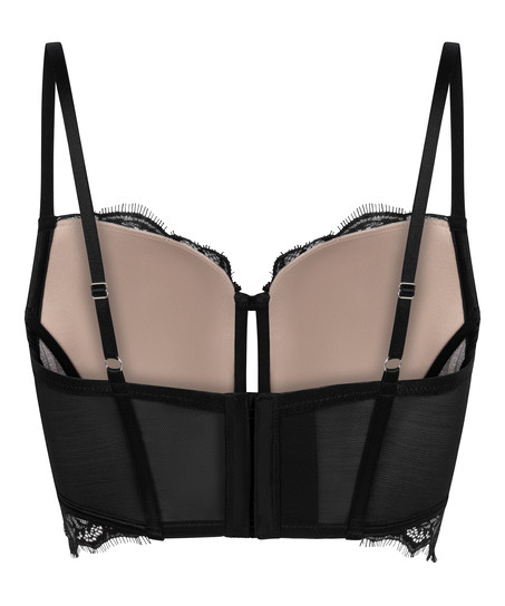 Prina Padded Underwired Longline Bra, Black