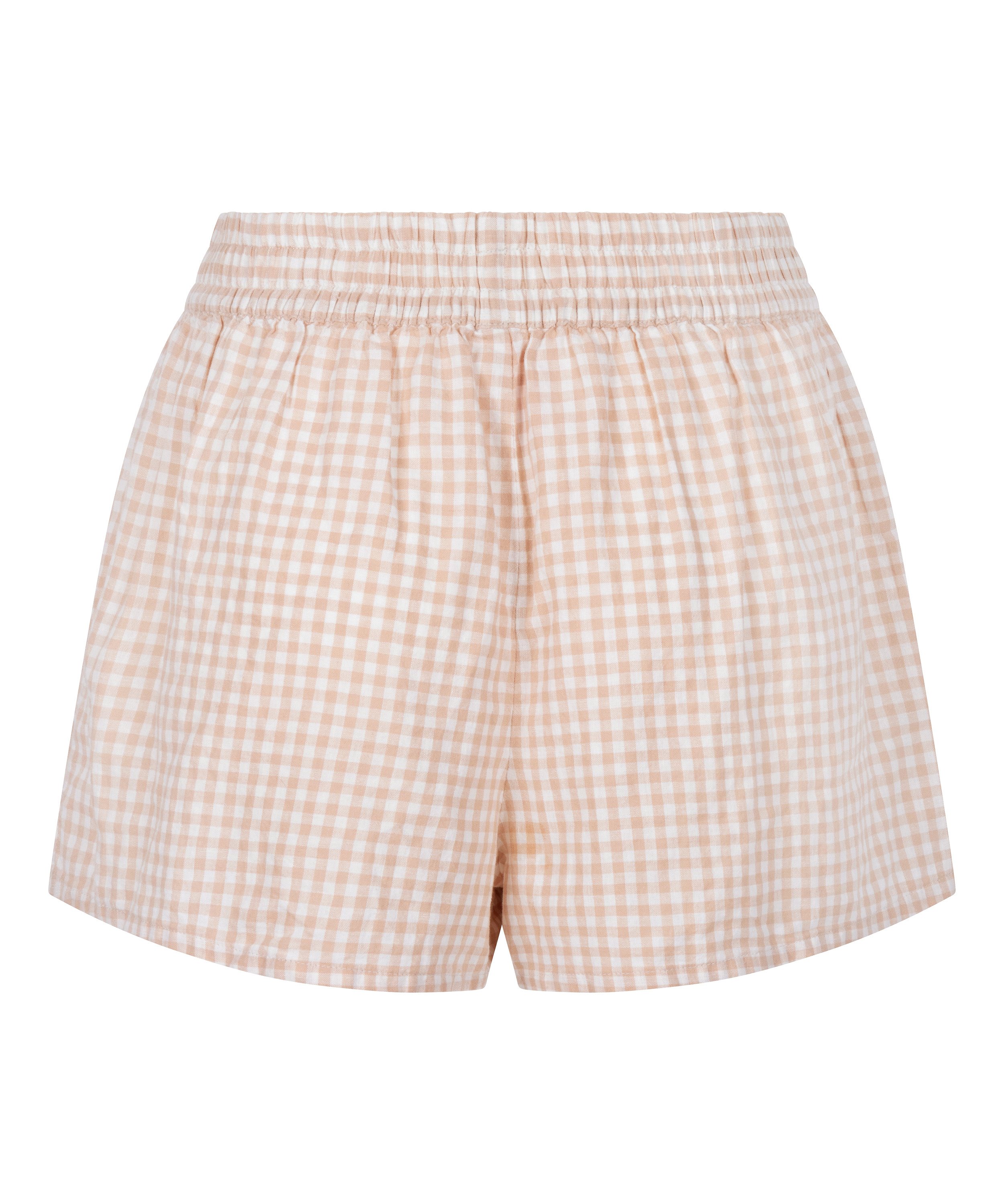 Short Linen Check, White, main