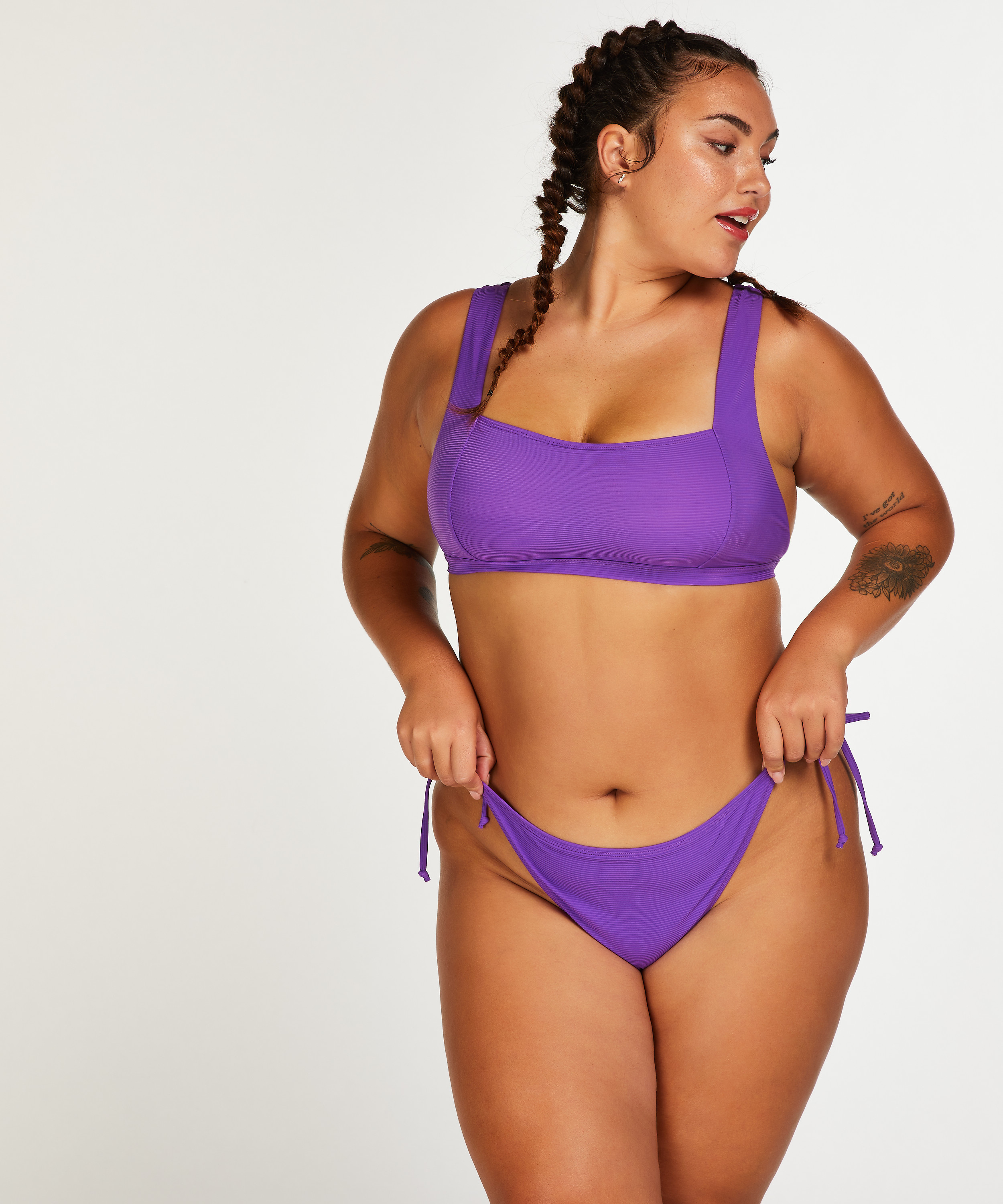 Texture Bikini Bottoms, Purple, main