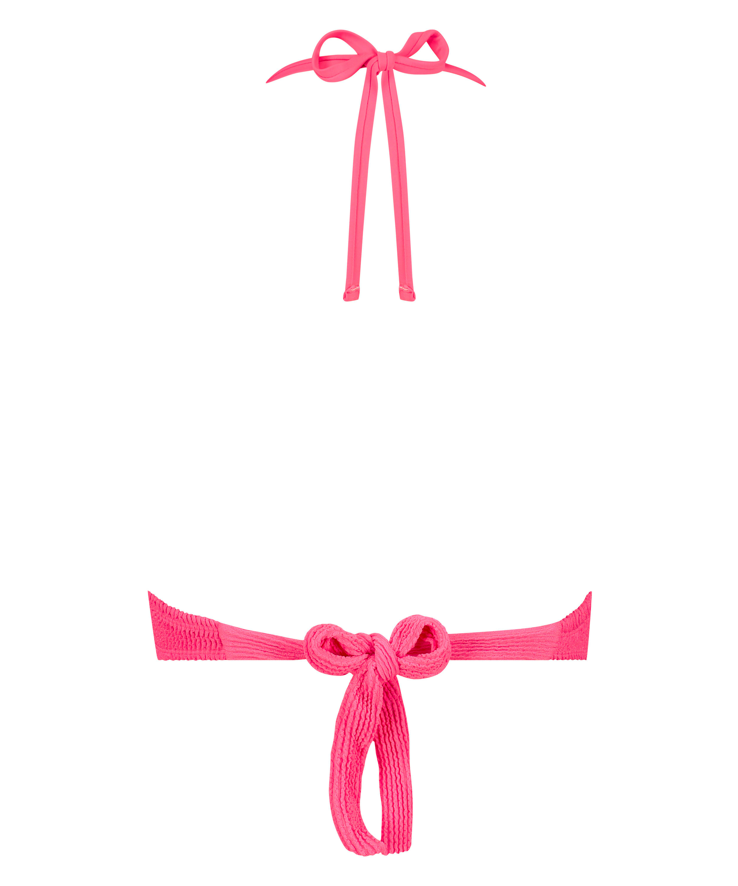 Crinkle Bandeau Bikini Top, Pink, main