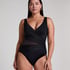 Shaping Shell Mesh Swimsuit, Black