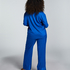 Satin Long-Sleeved Jacket, Blue