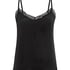 Velours Lace Cami Top, Black