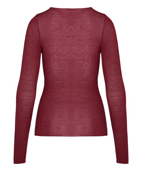 super soft Lace V-Neck shirt with Cashmere, Red