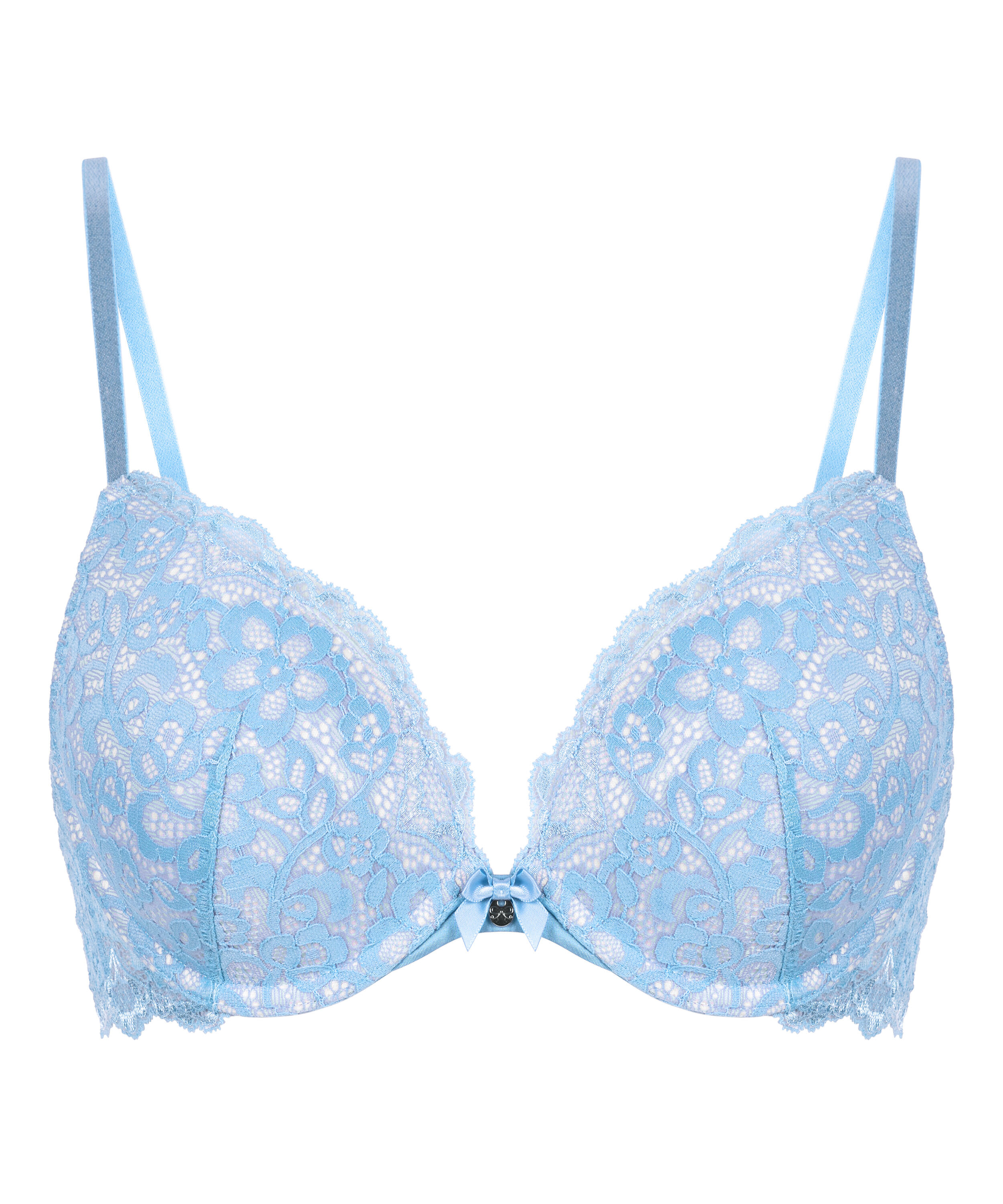 Marine Padded Push-Up Underwired Bra, Blue