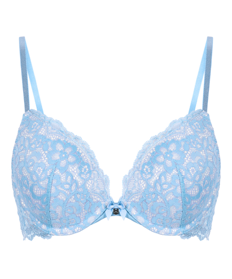 Marine Padded Push-Up Underwired Bra, Blue