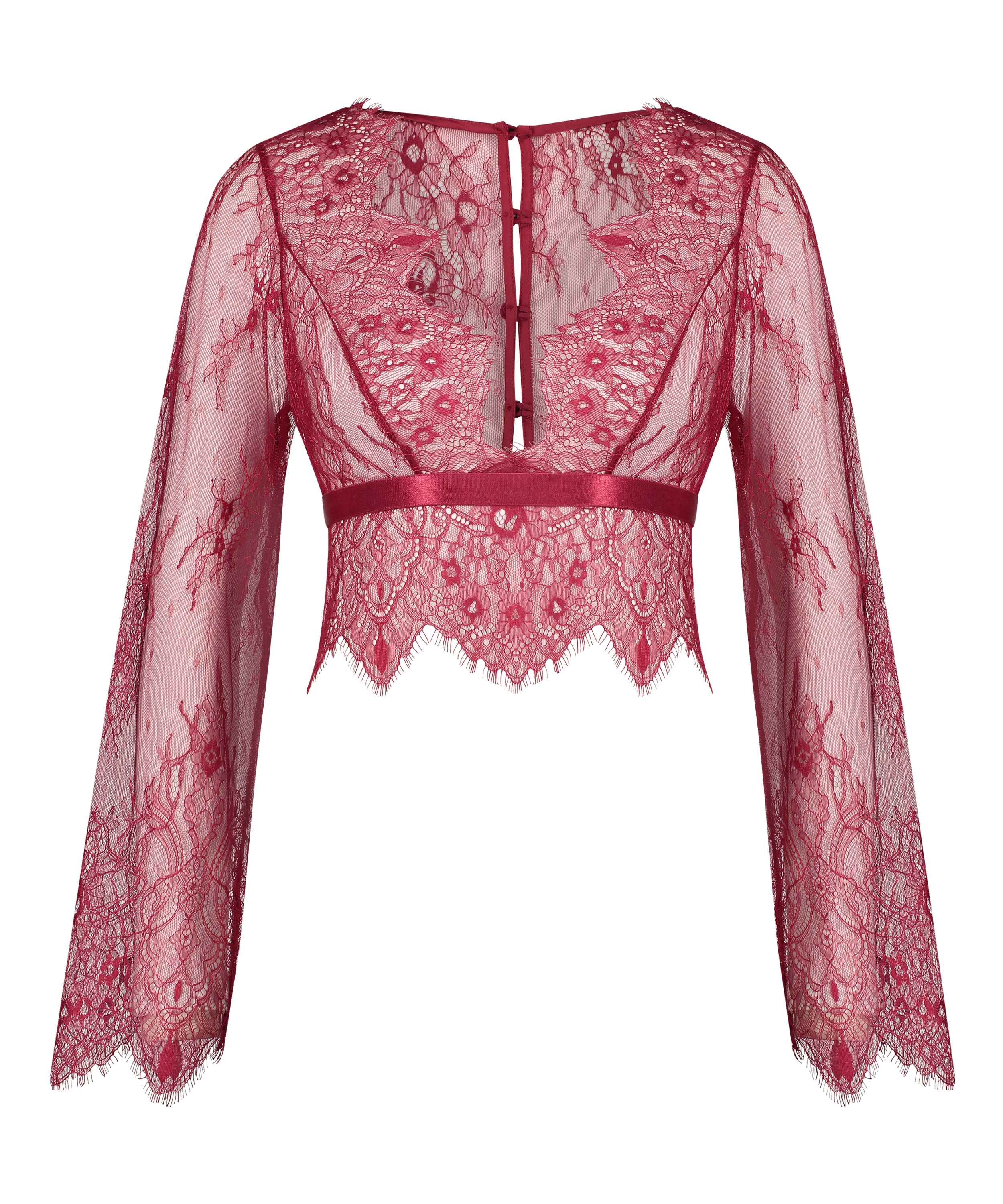 All-over Lace Top, Red, main