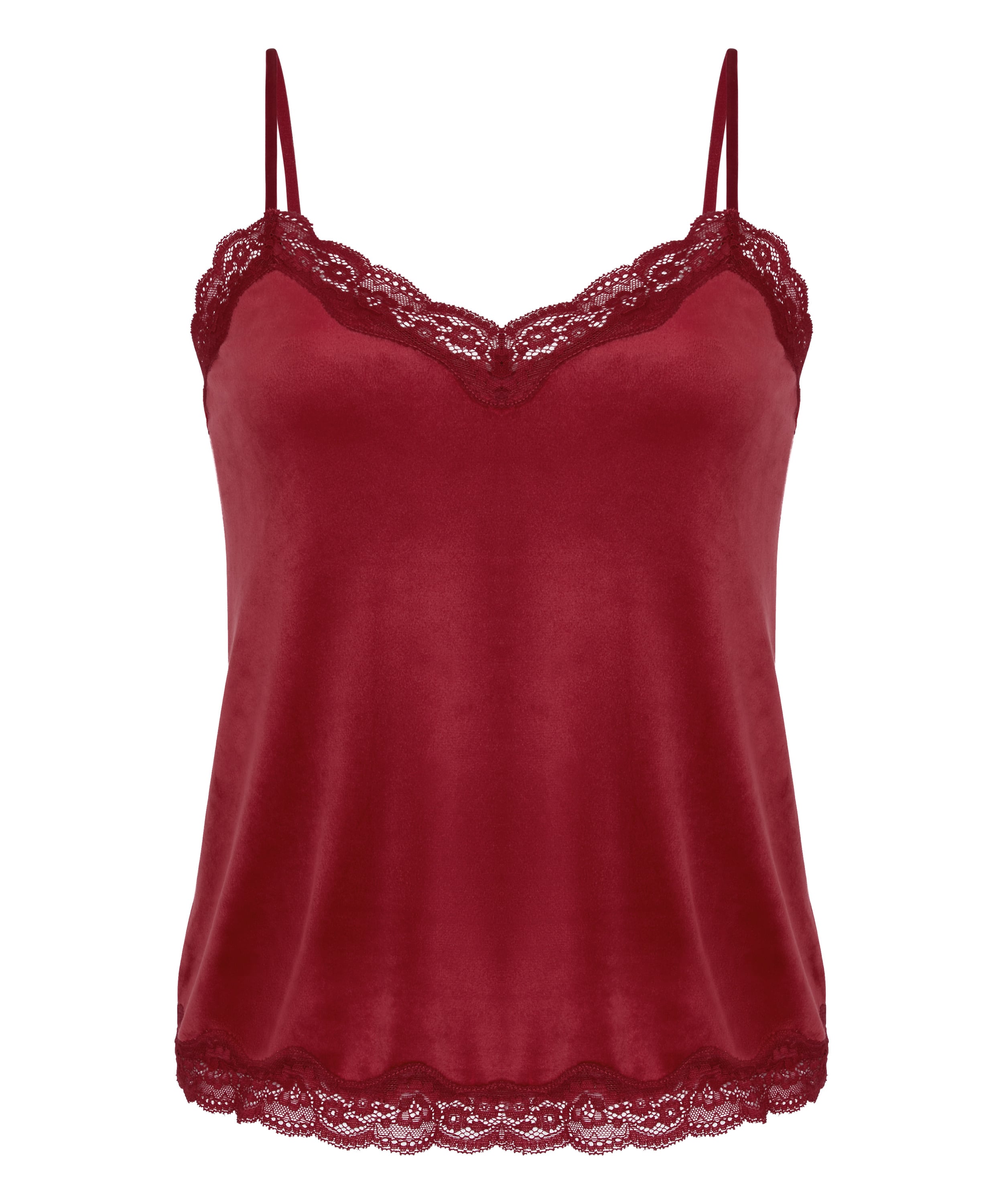Pyjama Cami Velours , Red, main