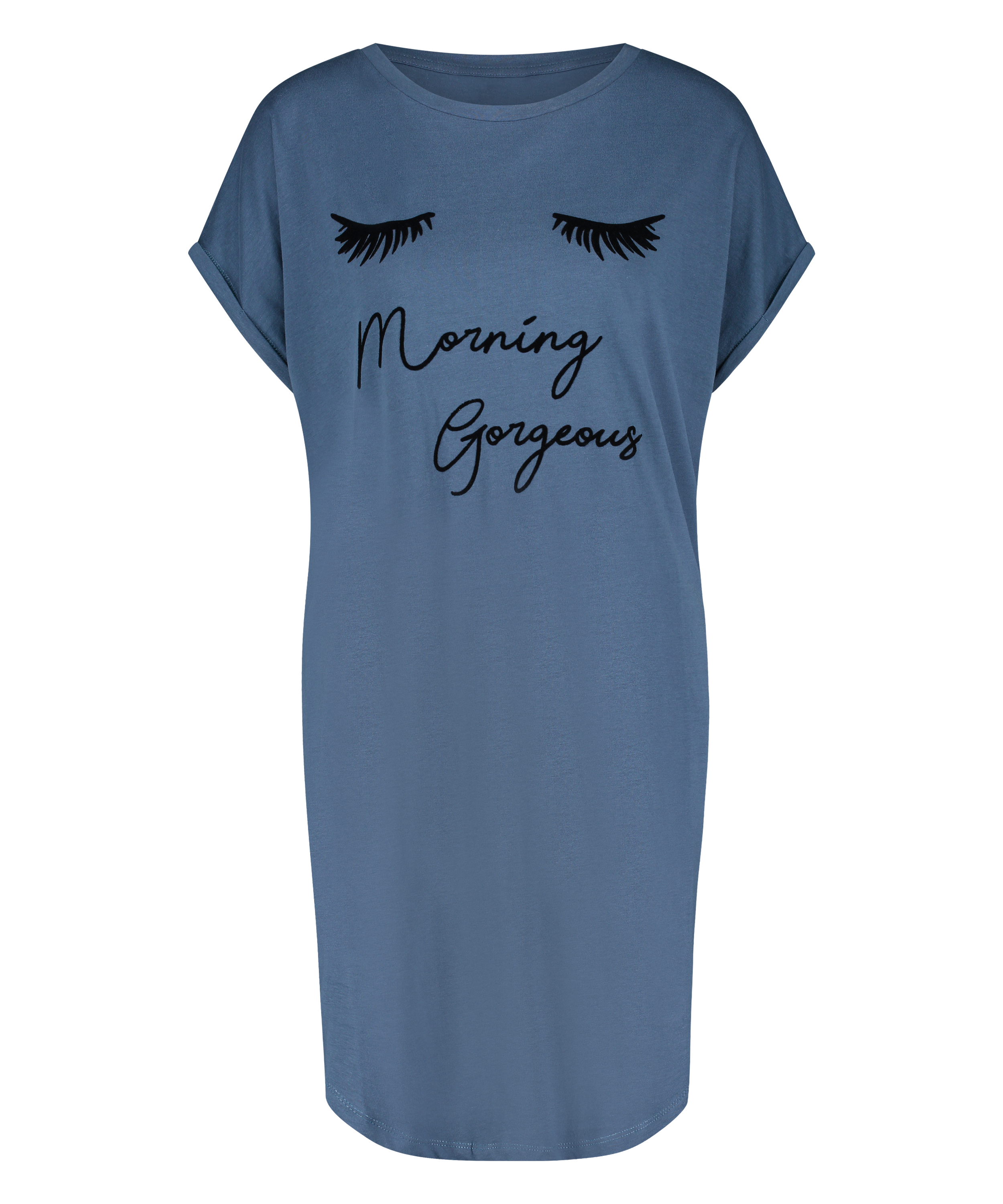 Round Neck Nightshirt, Blue, main