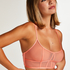 Sexy mesh longline bralette, Orange