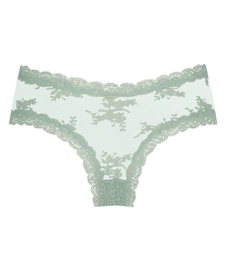 V-shaped Brazilian knickers mesh, Green
