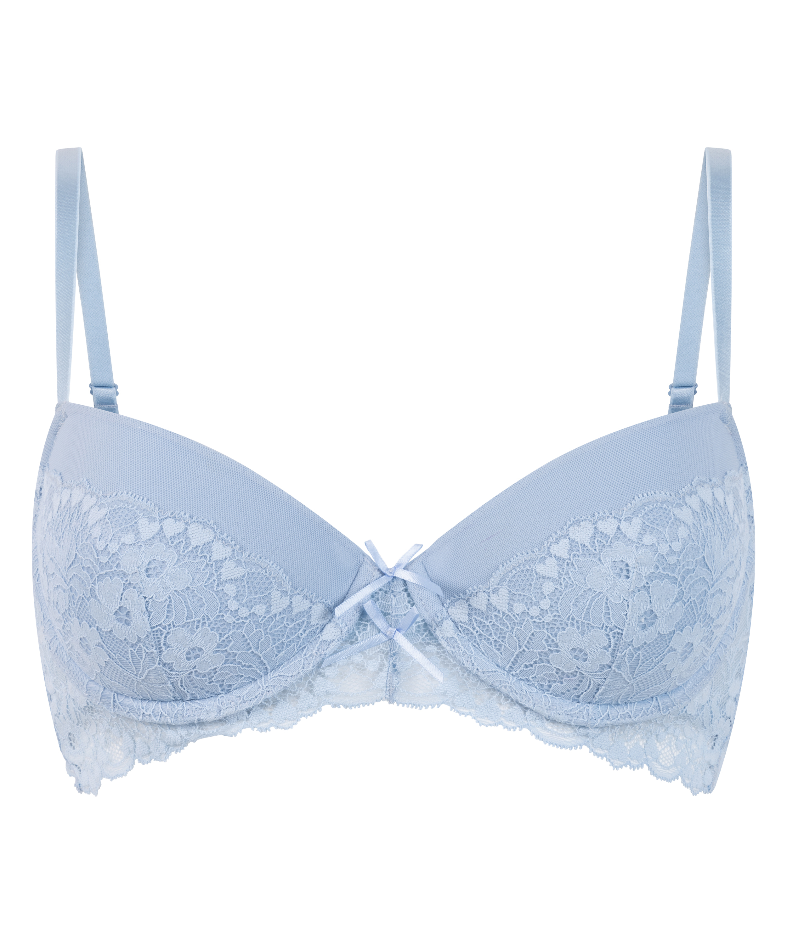 Cherry Padded Underwired Bra, Blue, main