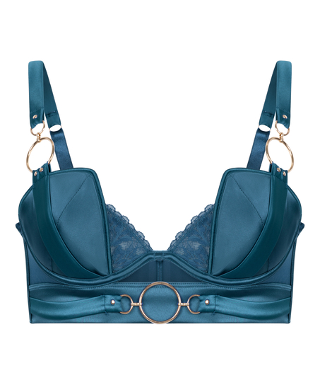 Marjolein Padded Underwired Longline Bra, Blue