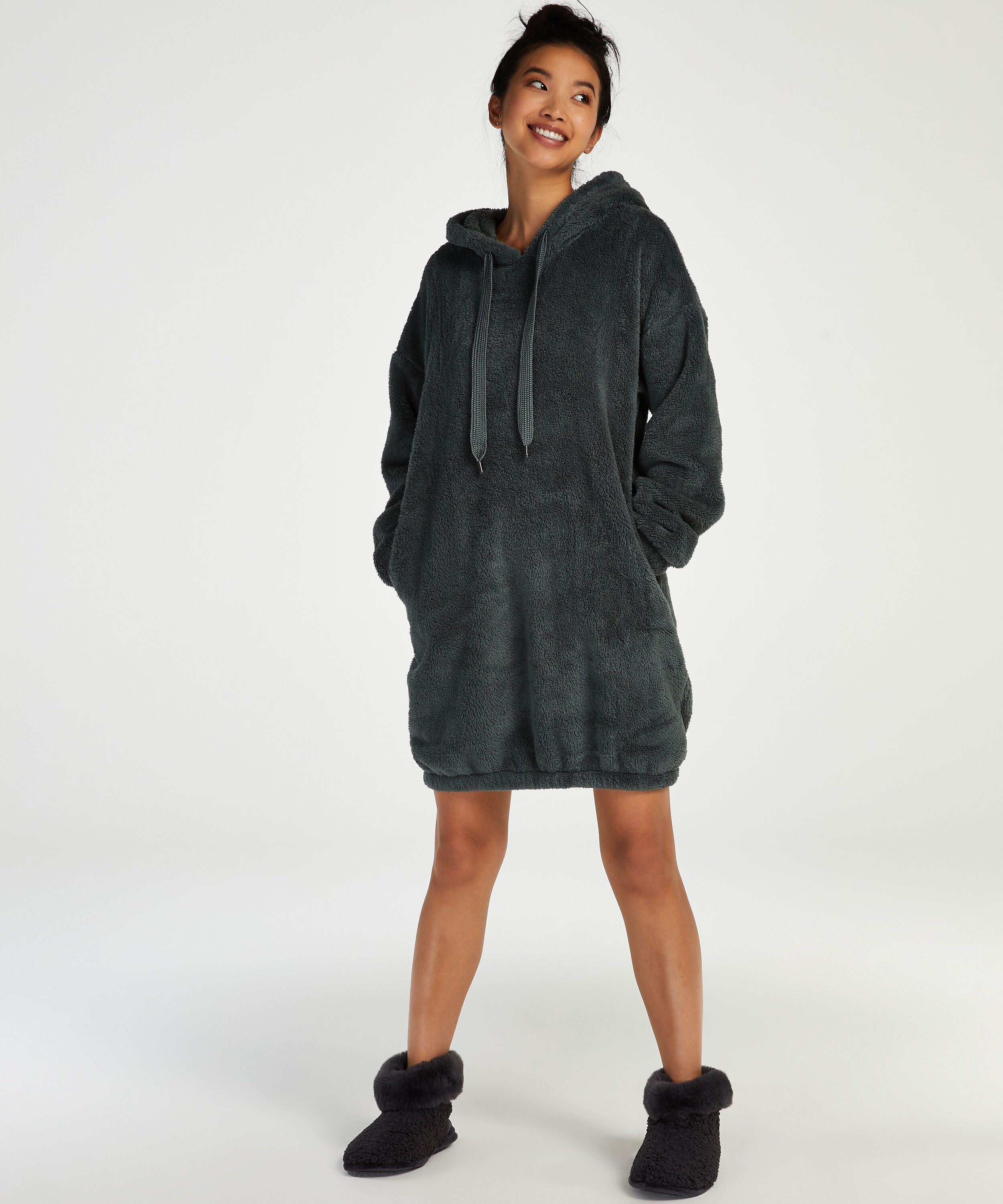 Snuggle Fleece Dress, Green