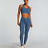 HKMX Crossed High Waisted Leggings, Blue