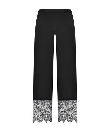 Sophia Wide Leg Lace Pants, Black