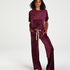 Tall Velours Pyjama Bottoms, Purple