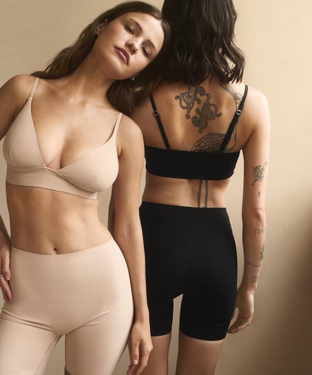 Smooth Triangle Bralette, Beige