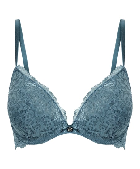 Marine Padded Push-Up Underwired Bra, Blue