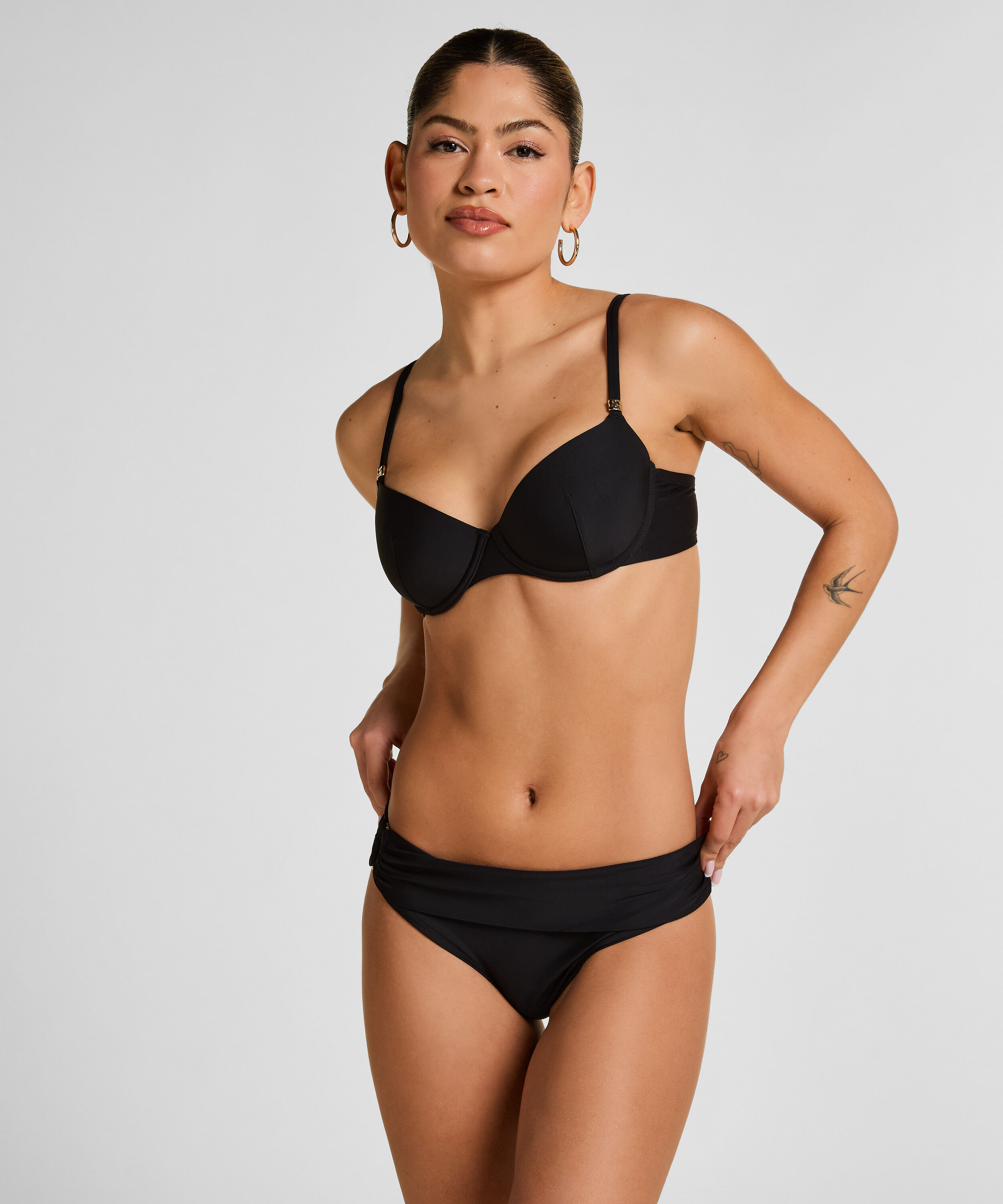 Luxe Padded Underwired Bikini Top, Black