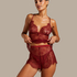 Delphine Lace Shorts, Red