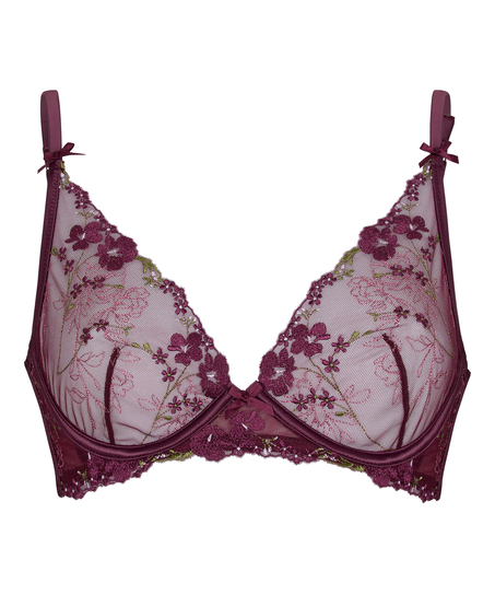 Non-Padded Underwired Longline Bra Peonie, Purple