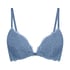 Marine Padded Push-Up Underwired Bra, Blue
