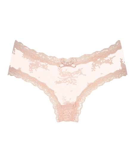 V-shaped Brazilian knickers mesh, Pink