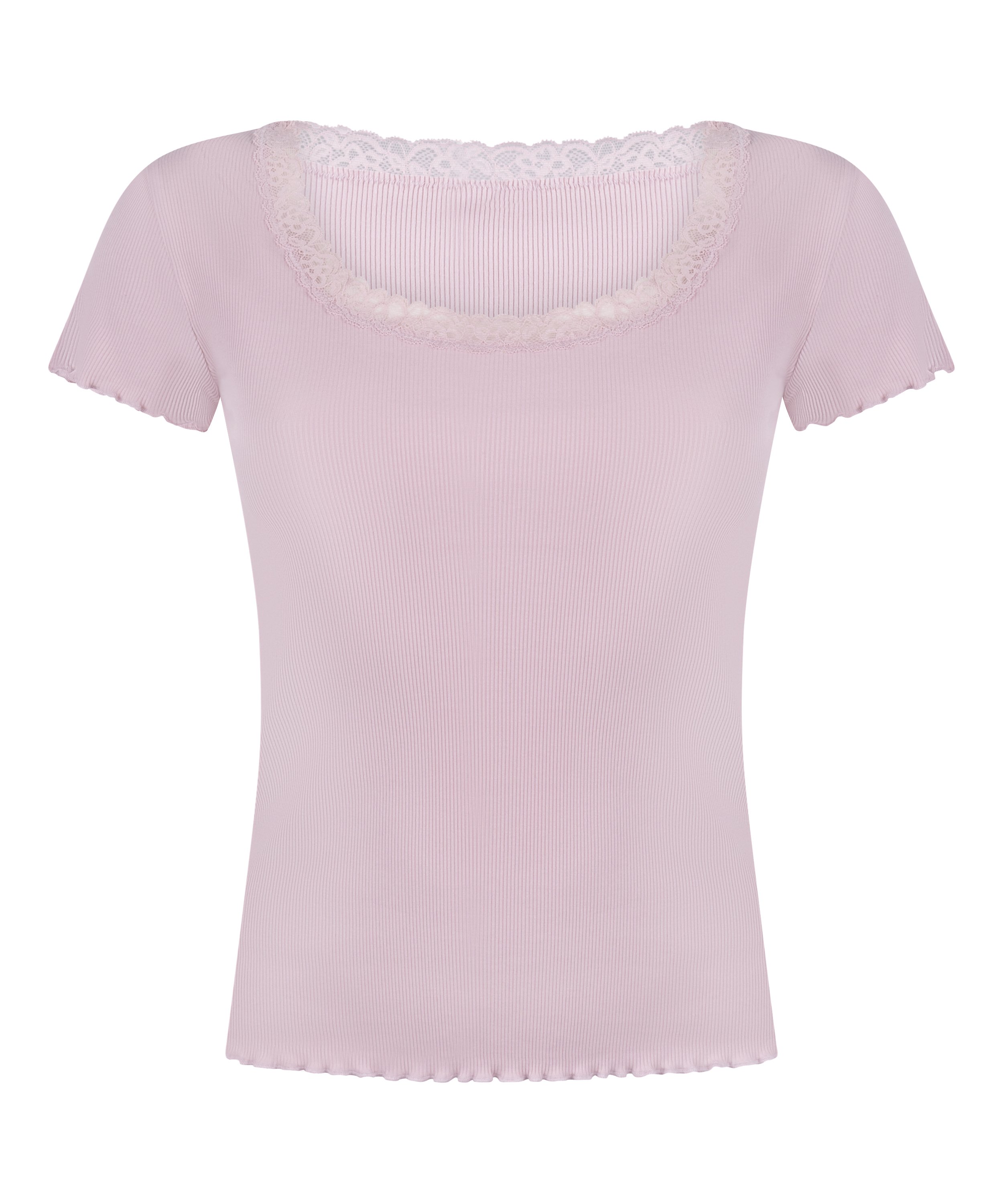 Pyjama Top Jersey Rib, Pink, main
