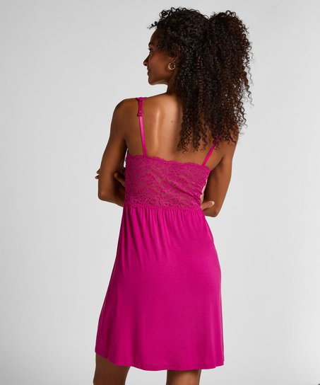 Nora Lace Slip Dress, Pink