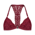 Rose Padded Triangle Bralette, Red