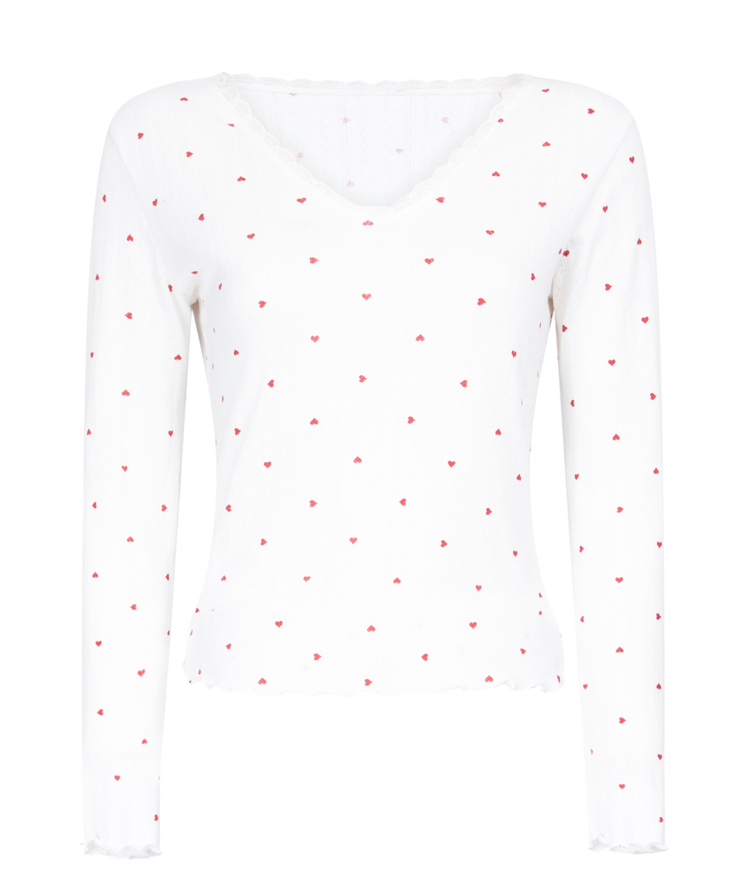 Pointelle Pyjama Top, White